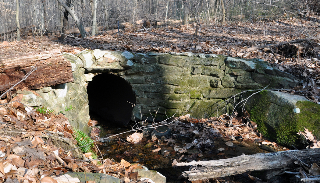 Old stone culvert on the 4.25 mile hiking trail