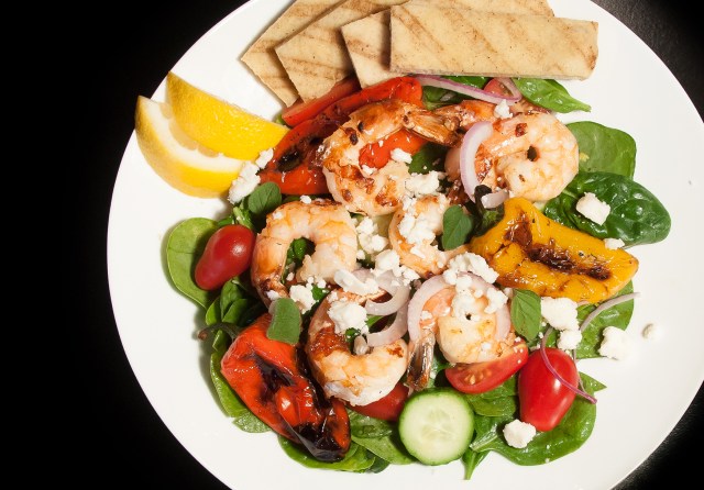 Grilled Shrimp Salad with Lemon Mediterranean Dressing