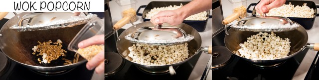 How to pop popcorn in a wok