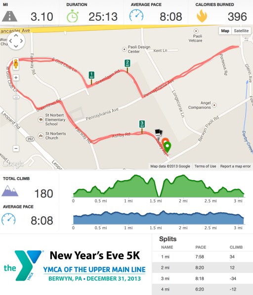 NYE 5K Runkeeper Stats
