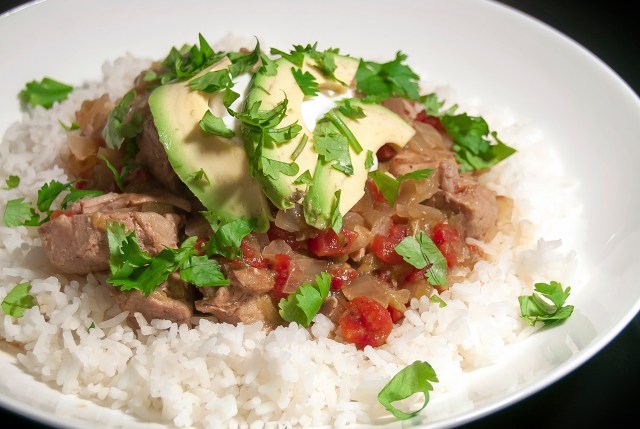 Pork and Green Chile Stew close up