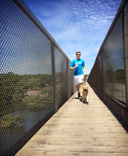 Matt and Ganon crossing the river