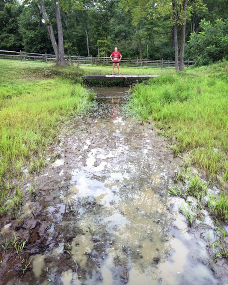 Water Jump #1 - we went straight through that muck and up the bank!